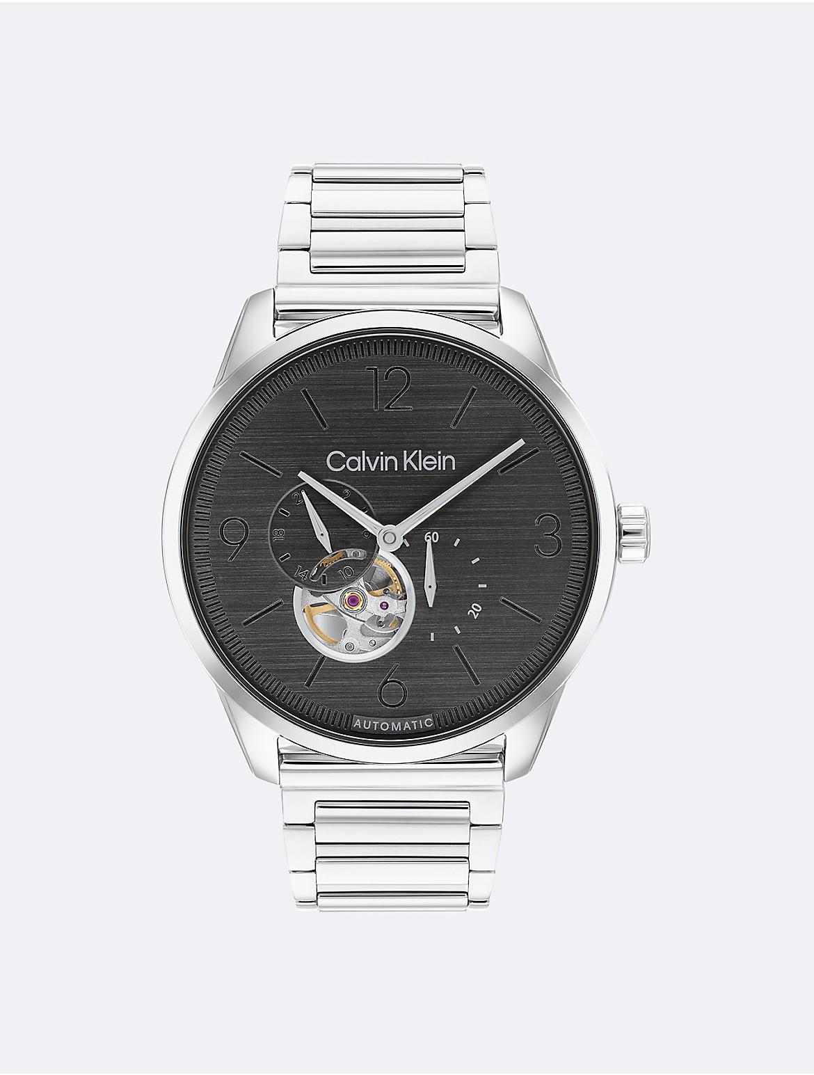 Calvin Klein Mens Stainless Steel Bracelet Automatic Watch - Metallic Product Image