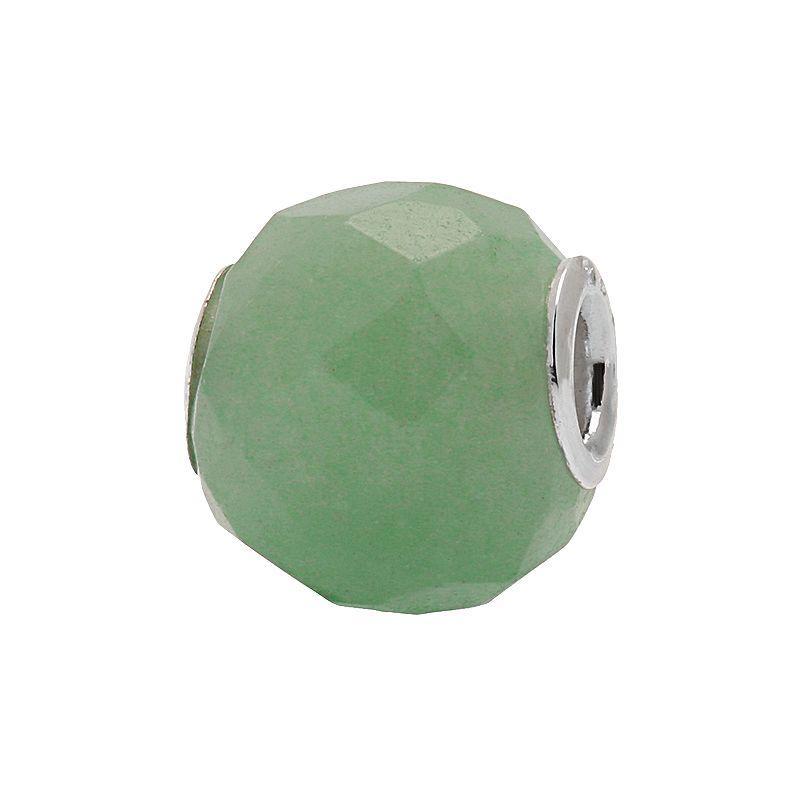 Individuality Beads Sterling Silver Multifaceted Glass Bead, Womens, Green Product Image