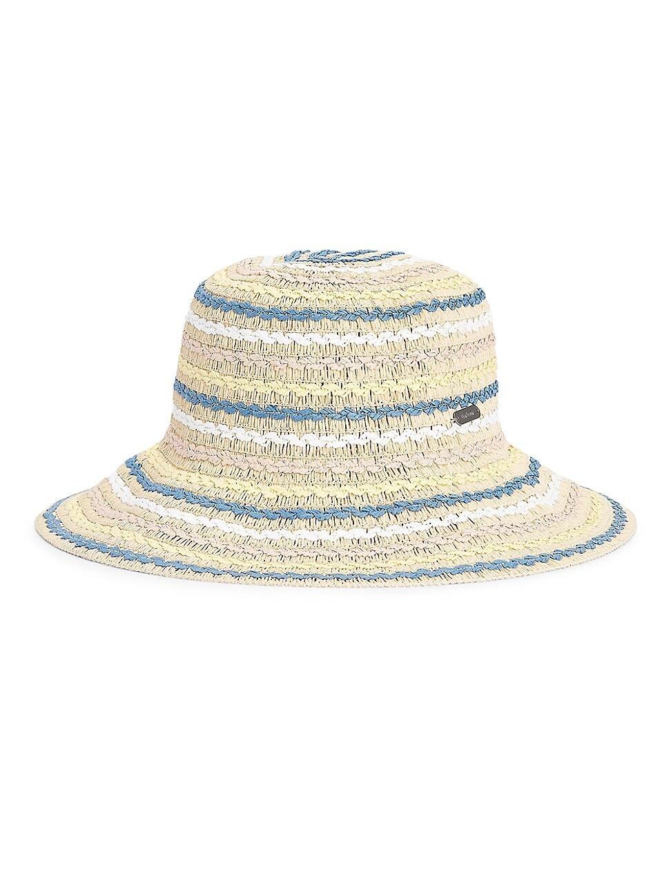 Barbour Dana Cloche Woven Stripe Straw Bucket Hat Product Image