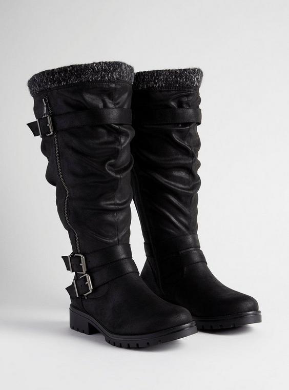 Wide Buckle Sweater Knee Boot (WW) product image