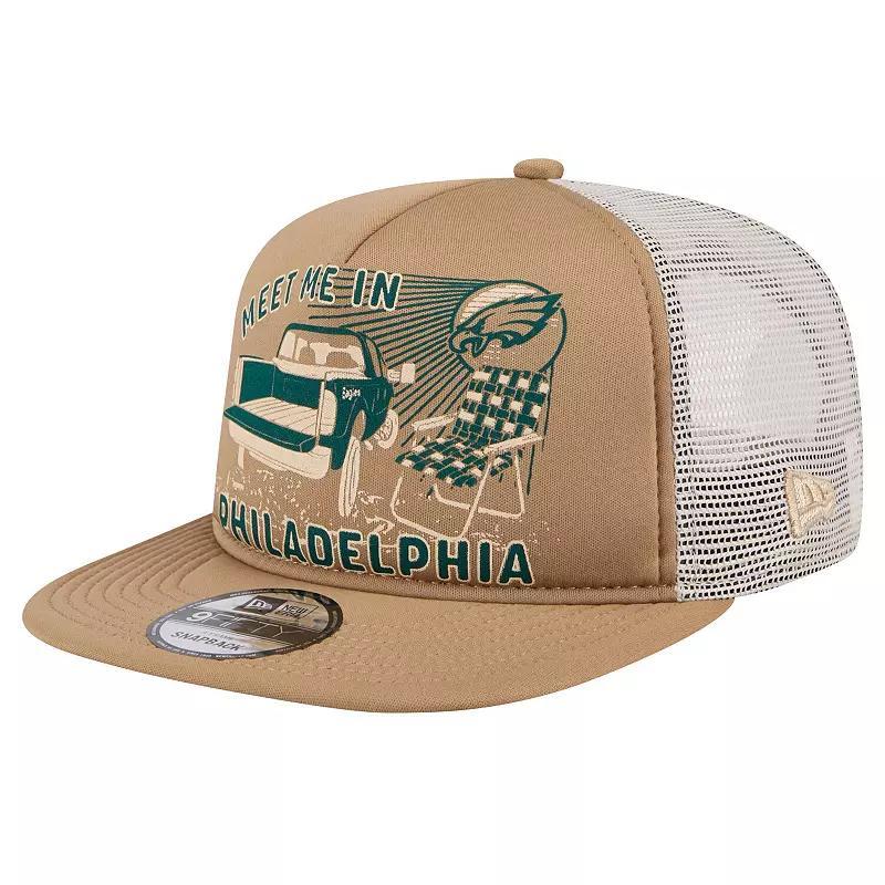 Mens New Era Tan Philadelphia Eagles Meet Me 9FIFTY Snapback Hat Product Image