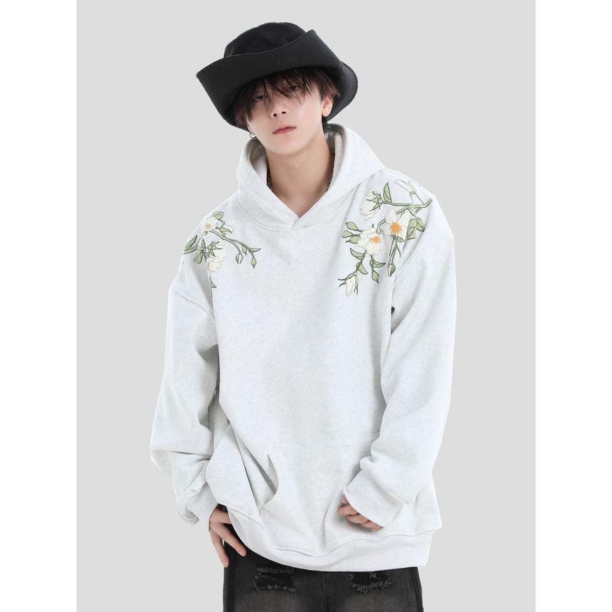 Floral Print Zip-Up Hoodie Product Image