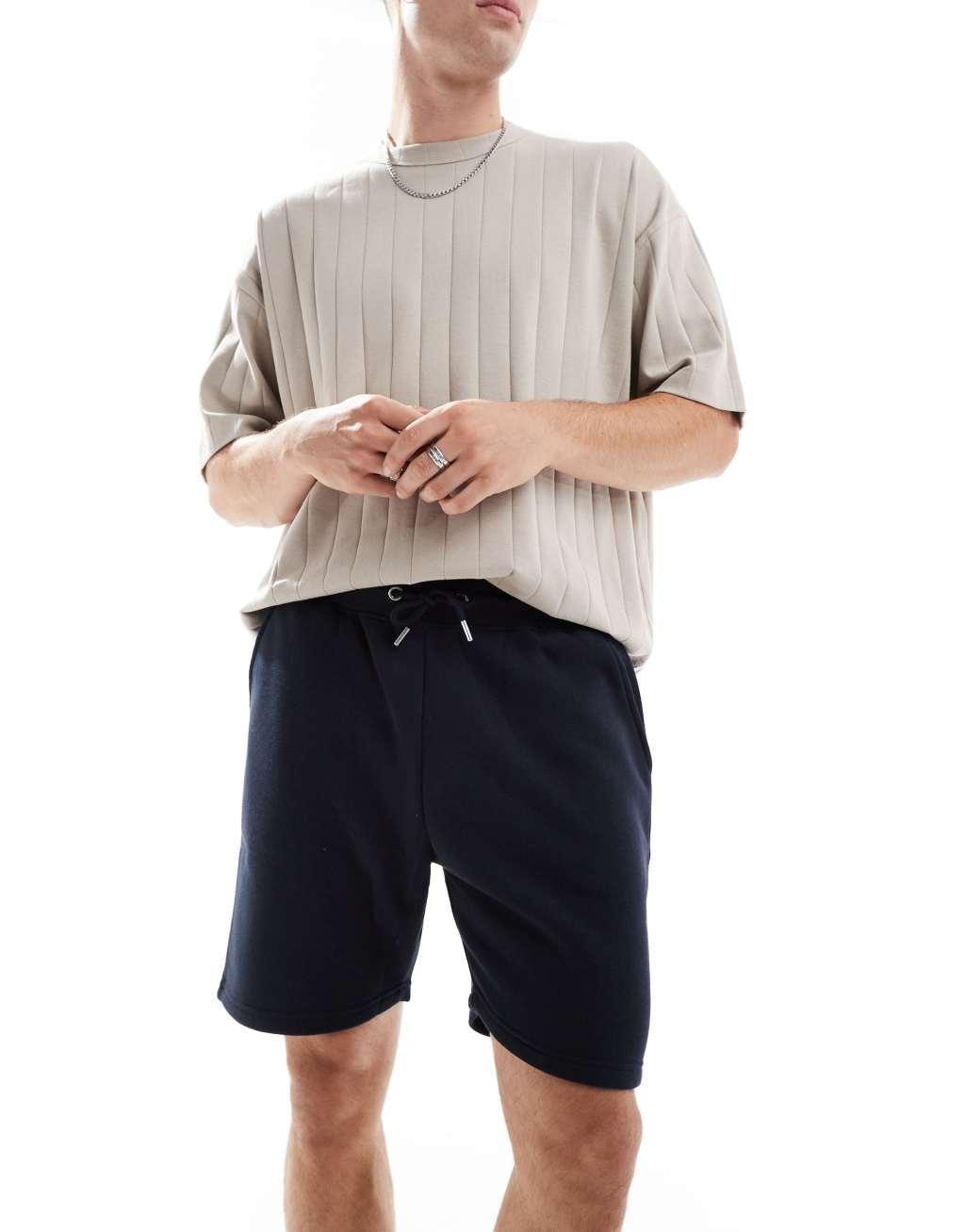 DTT jersey shorts in navy Product Image