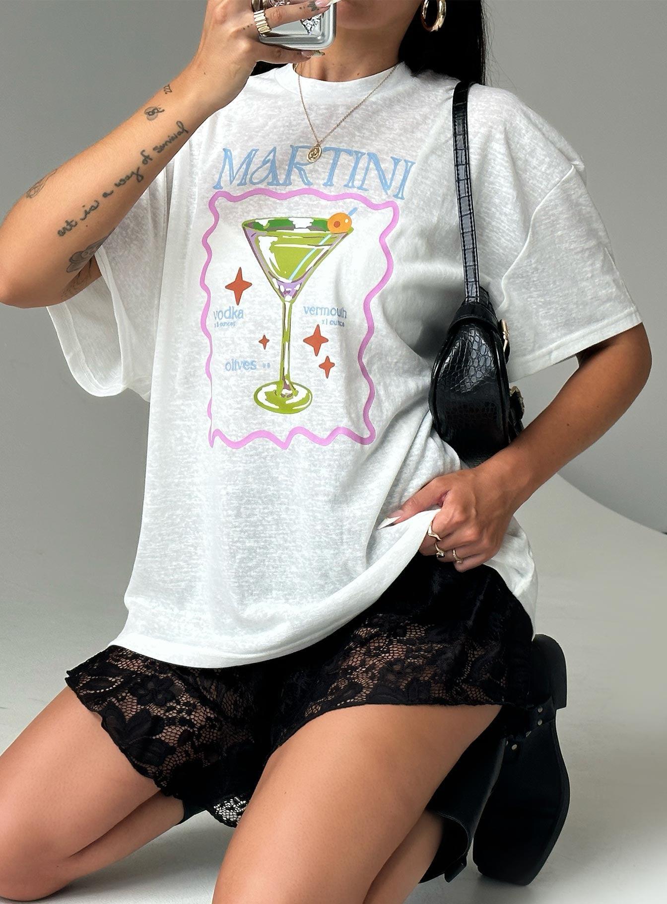 Martini Oversized Tee White Product Image