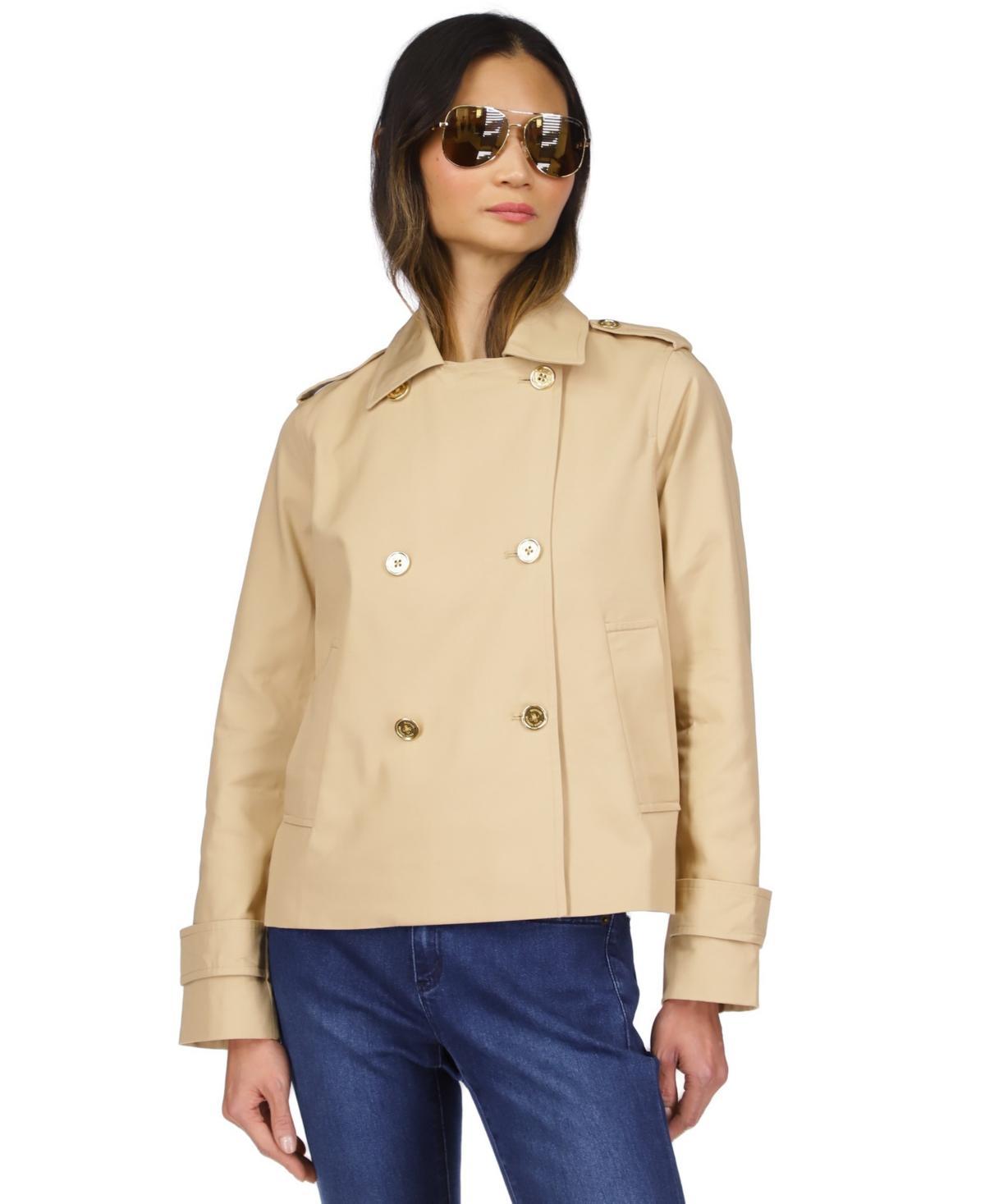 Michael Michael Kors Womens Cotton Twill Cropped Peacoat Product Image