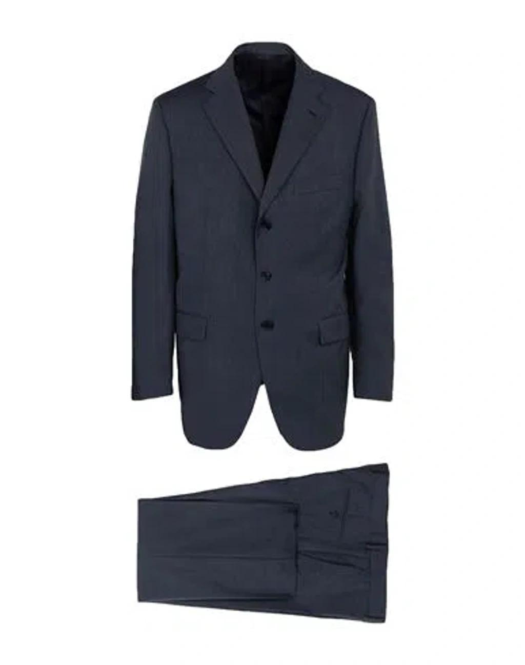 BURBERRY Man Suit Navy Blue Size 46 Super 110s Wool Product Image