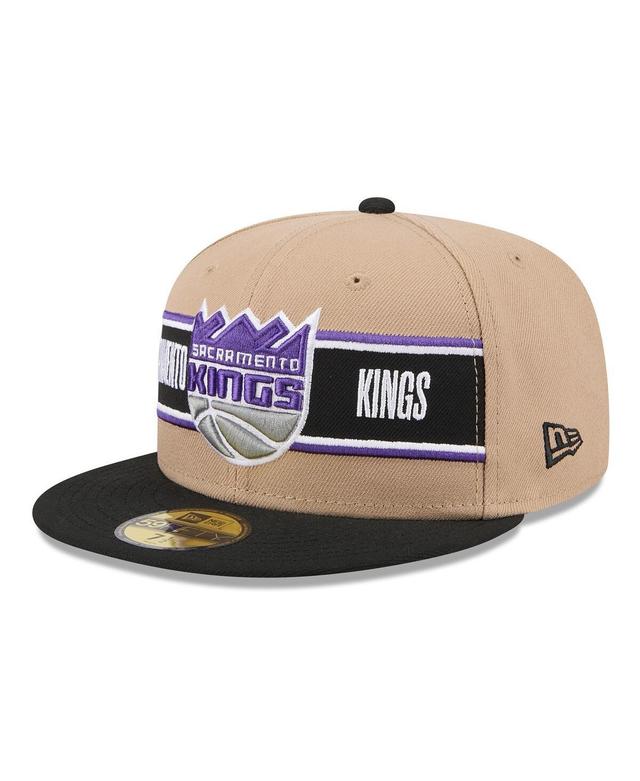 New Era Mens Tan Sacramento Kings 2024 Nba Draft 59FIFTY Fitted Hat - Tan, Black Product Image