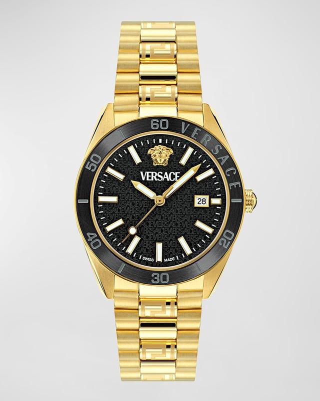 Versace Mens Swiss Gold Ion Plated Stainless Steel Bracelet Watch 42mm Product Image