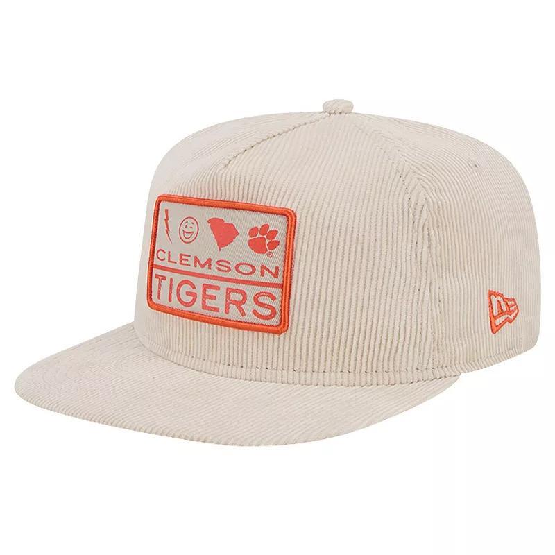 Mens New Era Cream Clemson Tigers Corduroy Golfer Snapback Hat Product Image