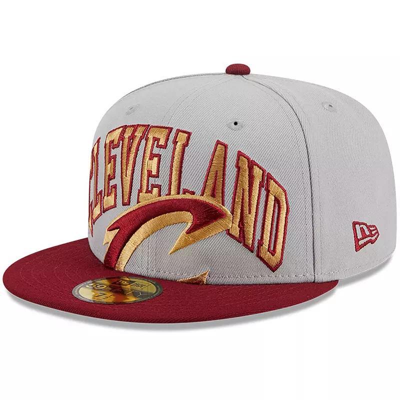 Mens New Era Gray/Wine Cleveland Cavaliers Tip-Off Two-Tone 59FIFTY Fitted Hat Product Image