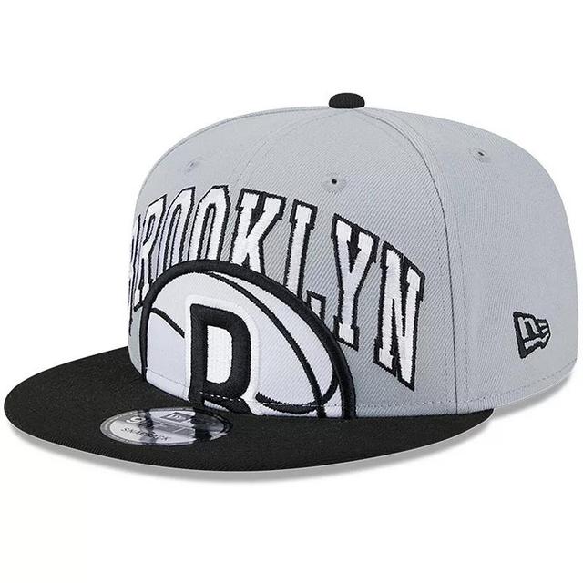 Mens New Era Gray/Black Brooklyn Nets Tip-Off Two-Tone 9FIFTY Snapback Hat Product Image