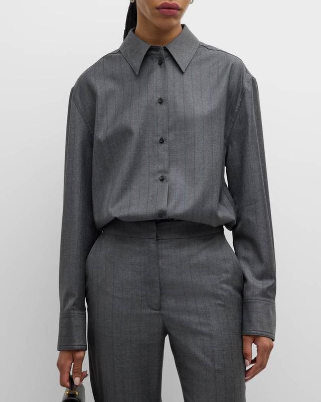 Gisele Pinstripe Button-Down Shirt Product Image