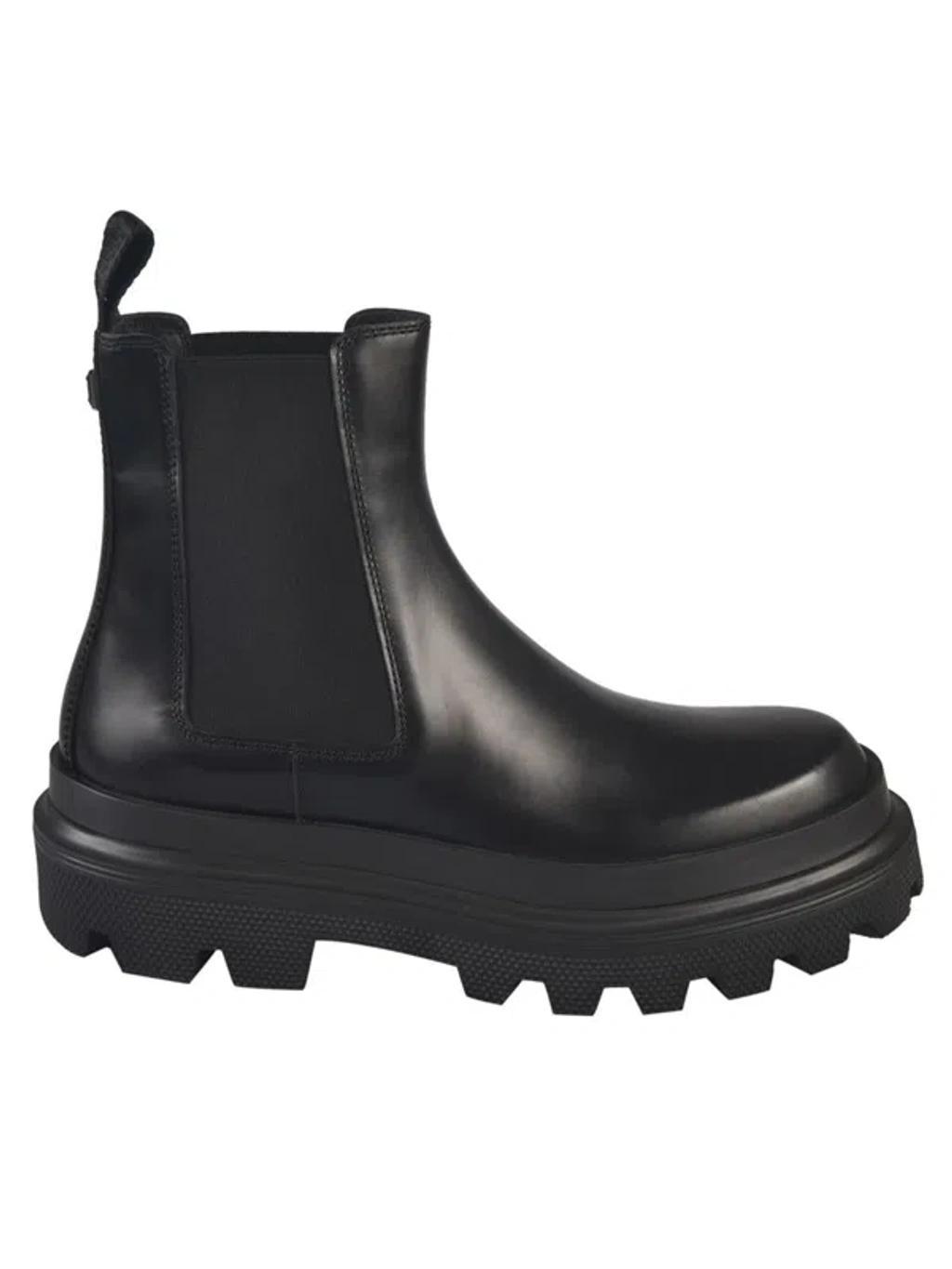 Brushed Leather Chelsea Boots In Black Product Image