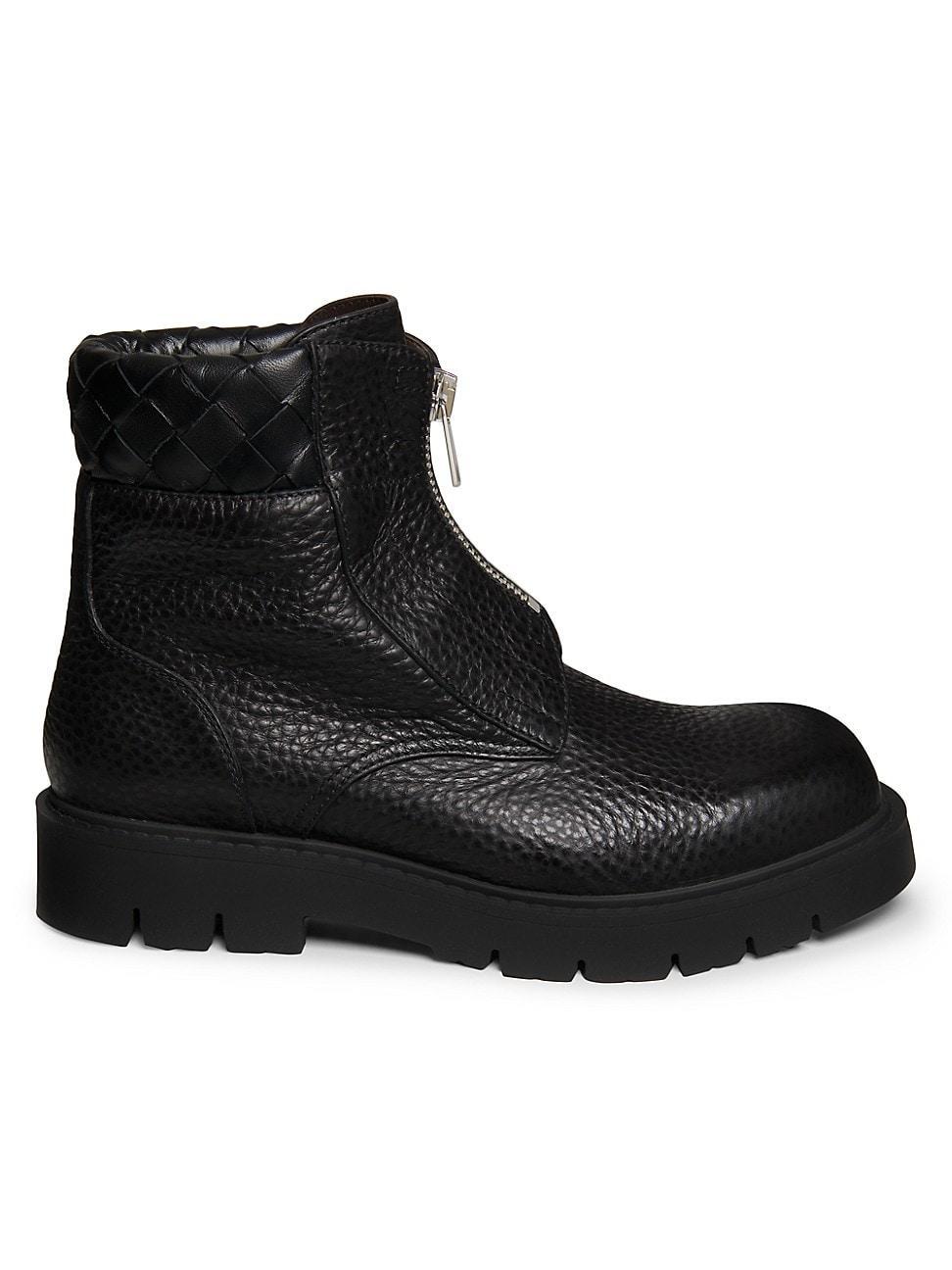 Mens Haddock Grained Leather Zipped Ankle Boots Product Image