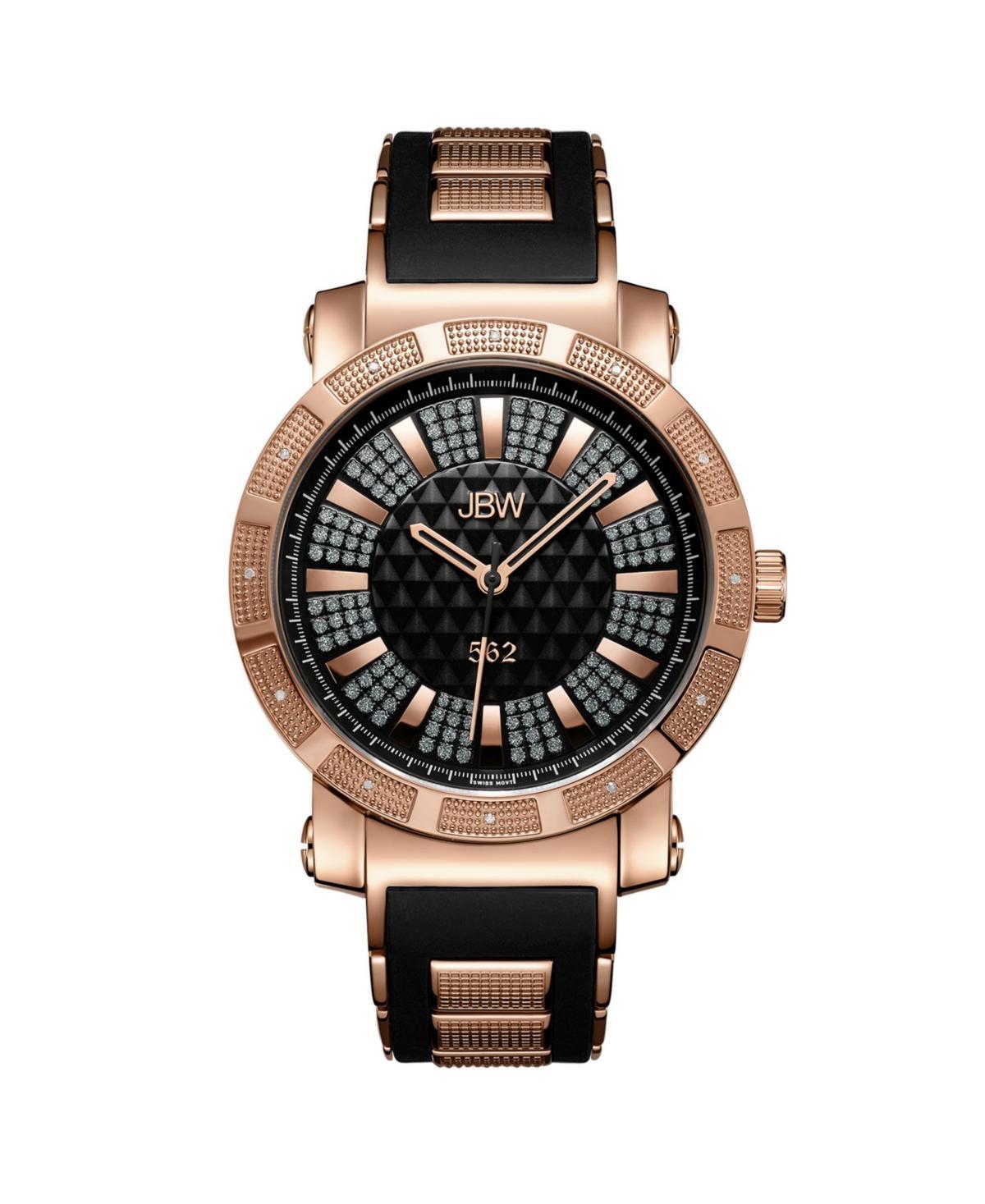 Jbw Mens 562 Diamond (1/8 ct.t.w.) 18K Rose Gold Plated Stainless Steel Watch - Gold Product Image