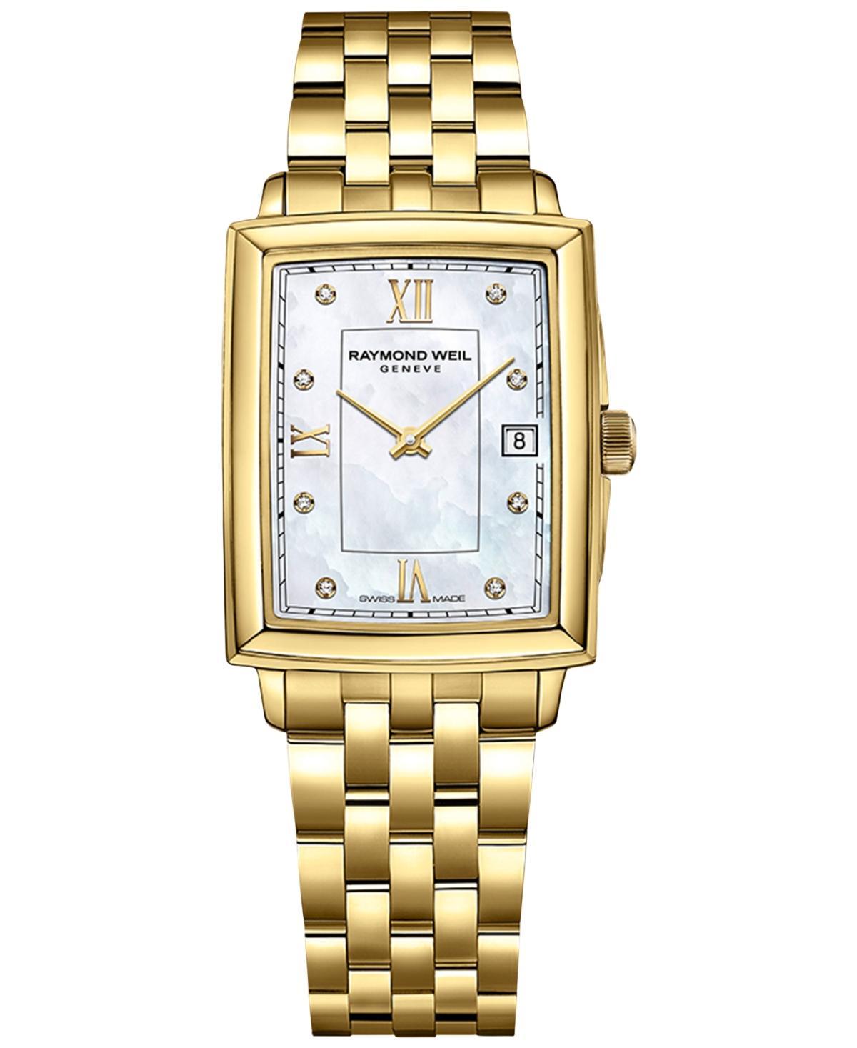 Raymond Weil Womens Swiss Toccata Diamond Accent Gold Pvd Stainless Steel Bracelet Watch 25x34mm Product Image