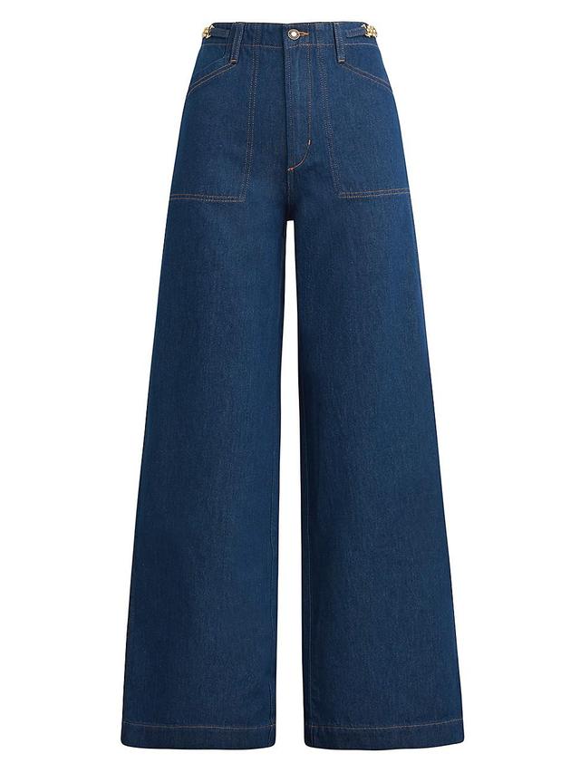 Womens The Fancy Mischa Wide-Leg Denim Pants Product Image