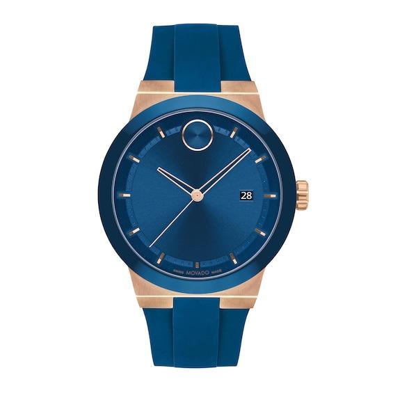 Movado Mens Bold Fusion Swiss Quartz Blue Silicone Watch 42mm - Blue Product Image