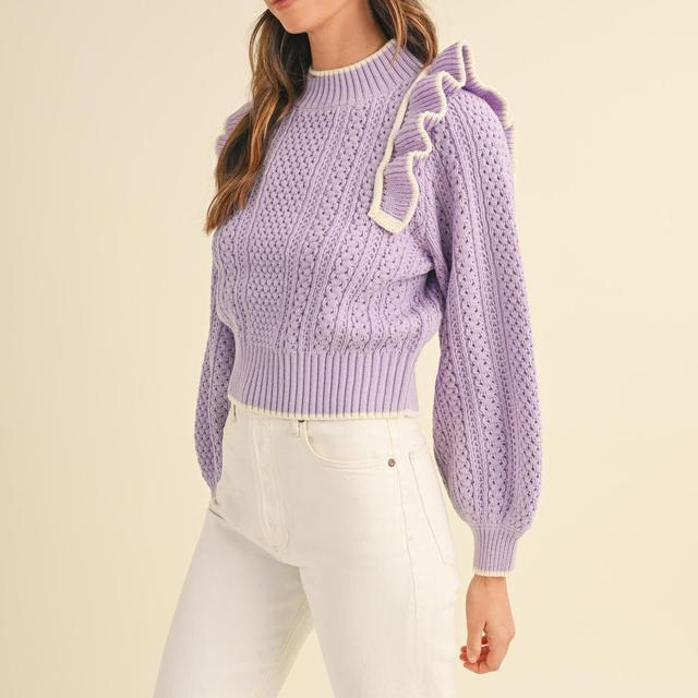 L/S Ruffle Shoulder Sweater Product Image