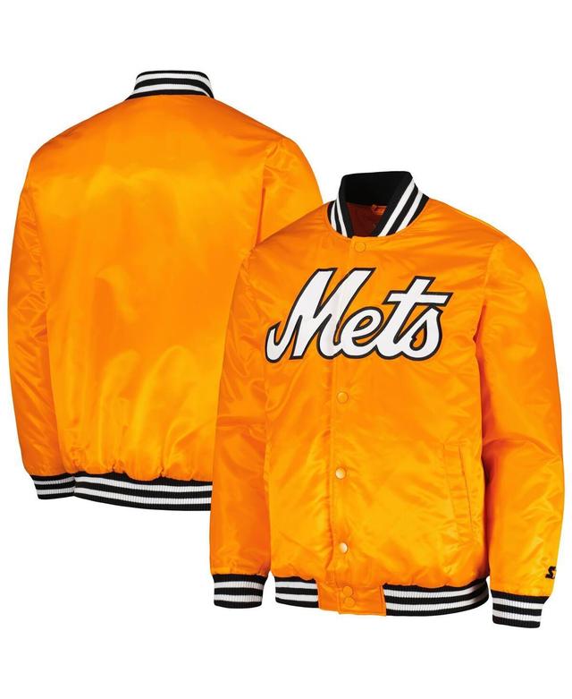 Mens Starter New York Mets Cross Bronx Fashion Satin Full-Snap Varsity Jacket Product Image