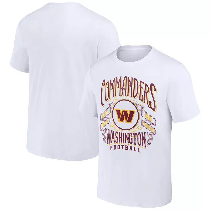 Mens Nfl x Darius Rucker Collection by Fanatics White Distressed Washington Commanders Vintage-Like Football T-shirt Product Image