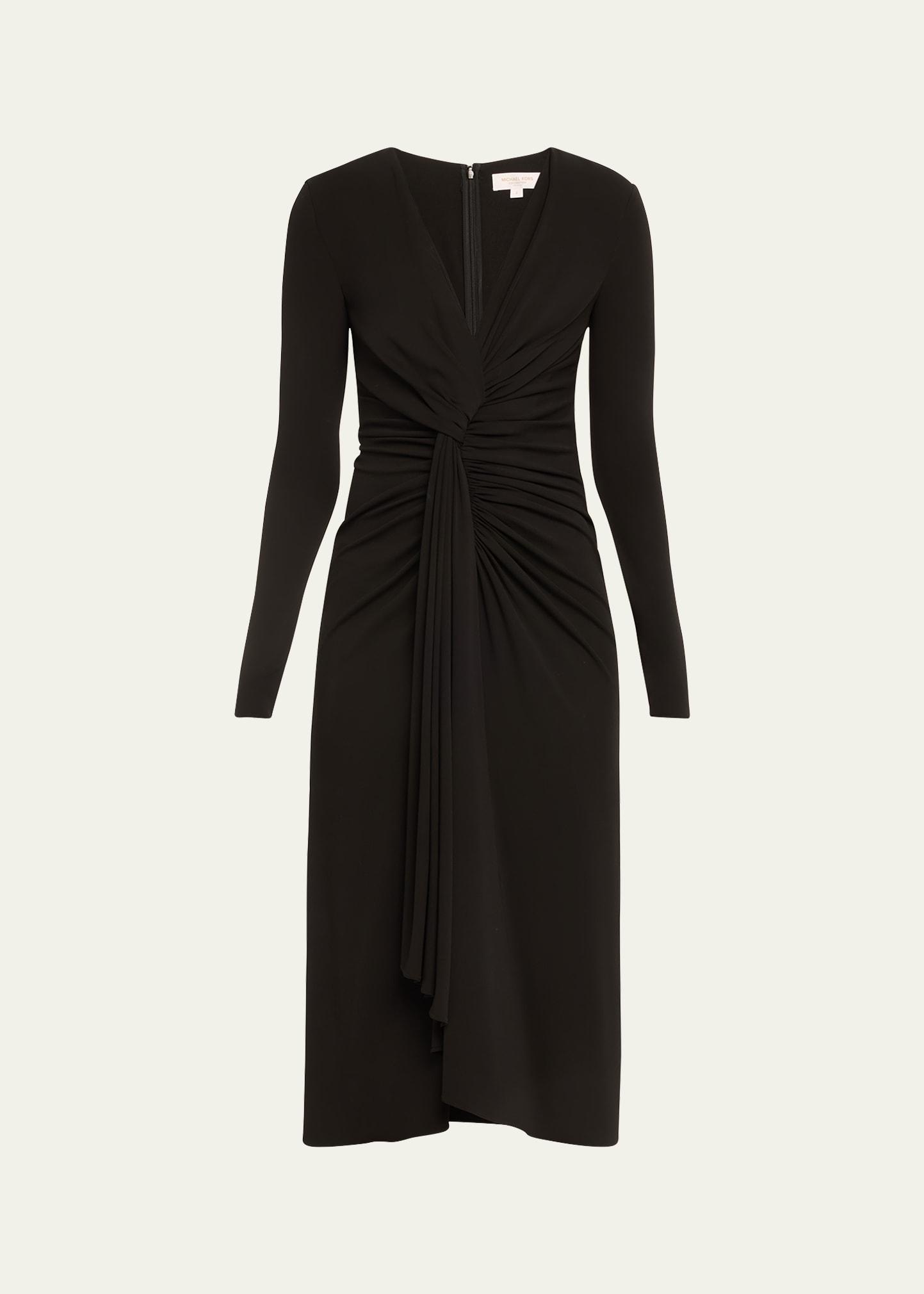 Gathered Midi Dress with Drape Detail Product Image