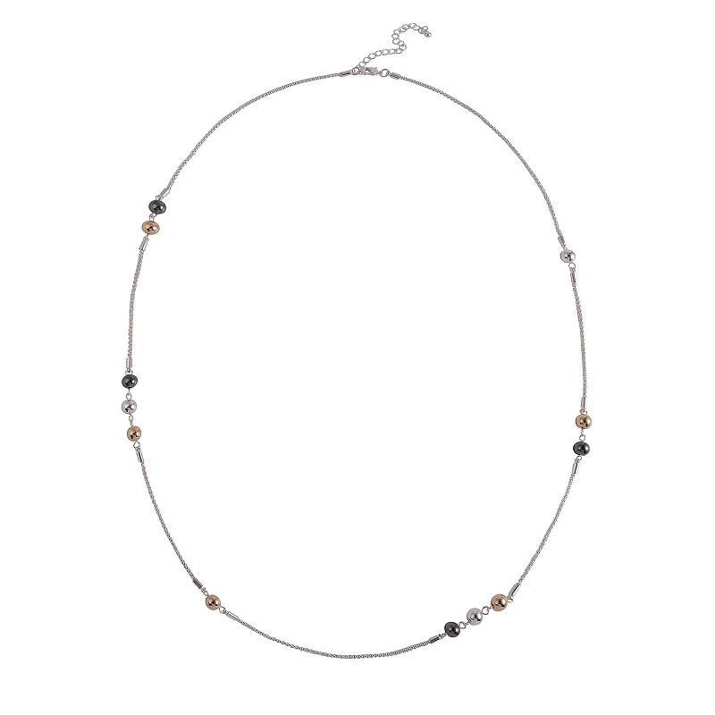 Emberly Two Tone Beaded Station Long Necklace, Womens, None Product Image