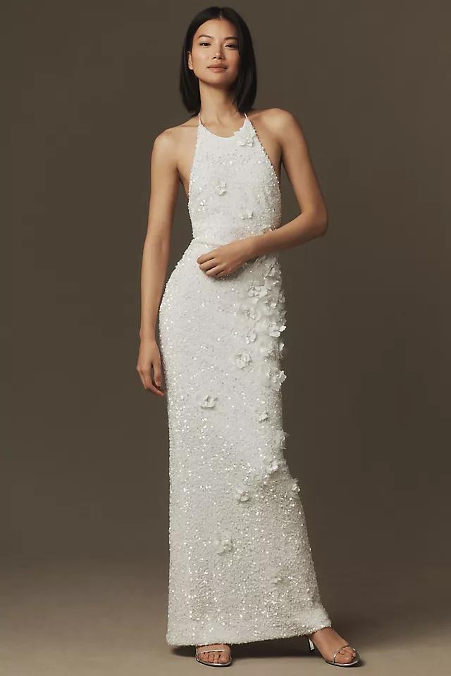 Helsi Brice Halter Sequin Column Maxi Dress Product Image