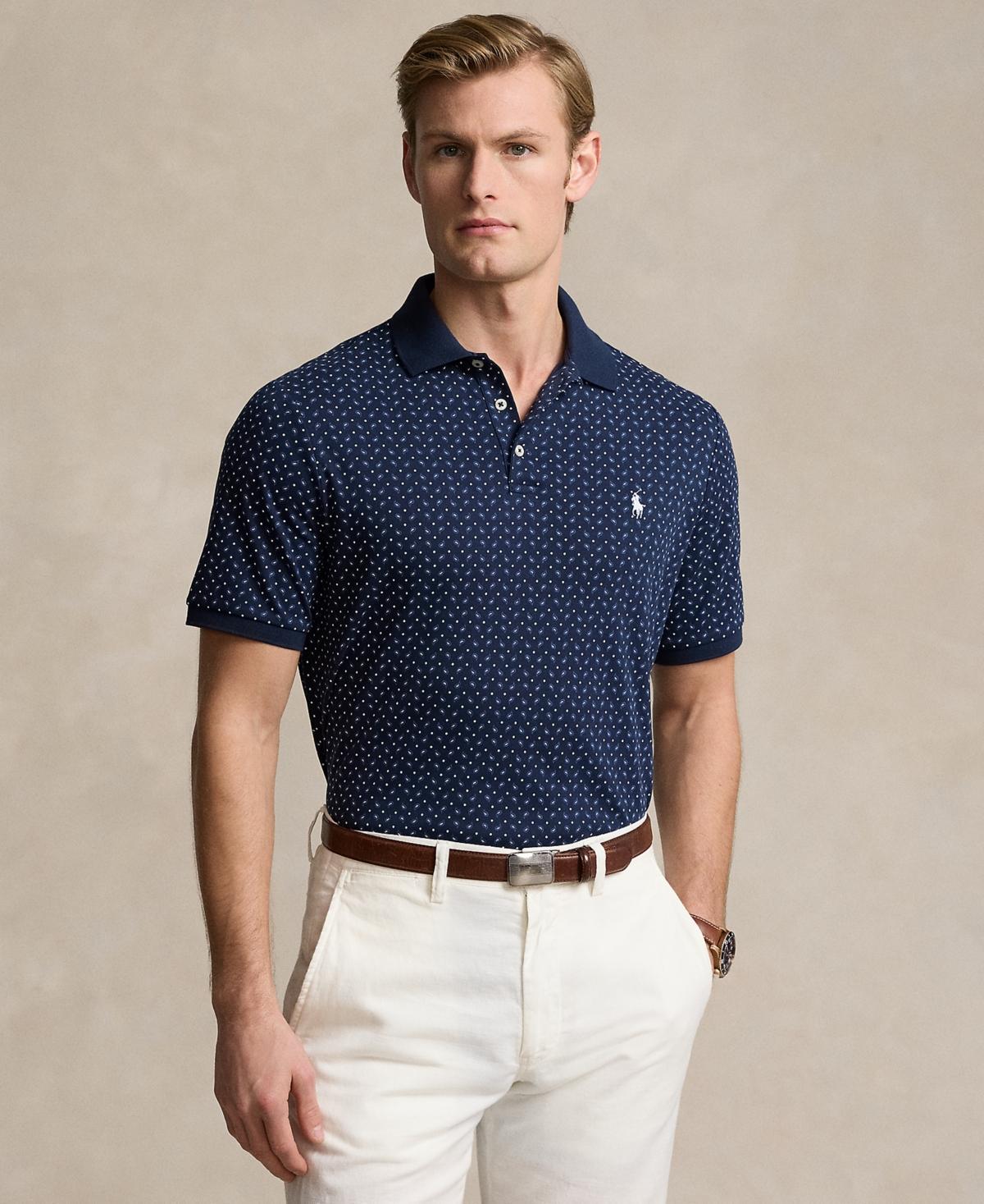 Polo Ralph Lauren Mens Classic-Fit Soft Cotton Polo Shirt - Exec Dot Product Image