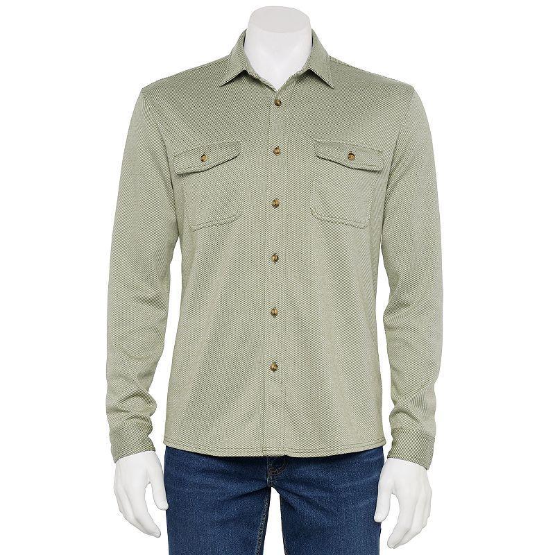 Mens Sonoma Goods For Life Soft Knit Button-Down Shirt Product Image