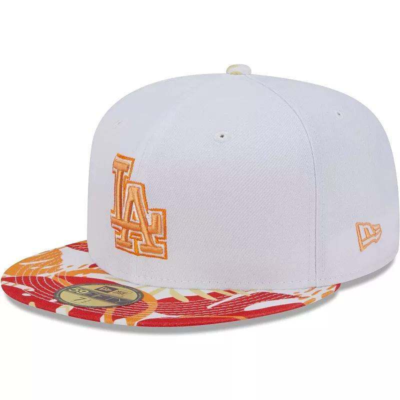 Mens New Era /Orange Los Angeles Dodgers Flamingo 59FIFTY Fitted Hat Product Image