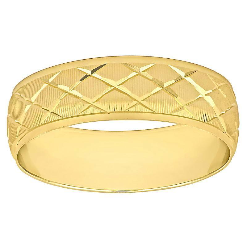 Stella Grace 14k Gold Mens 6 mm Lattice Wedding Band, Womens Product Image