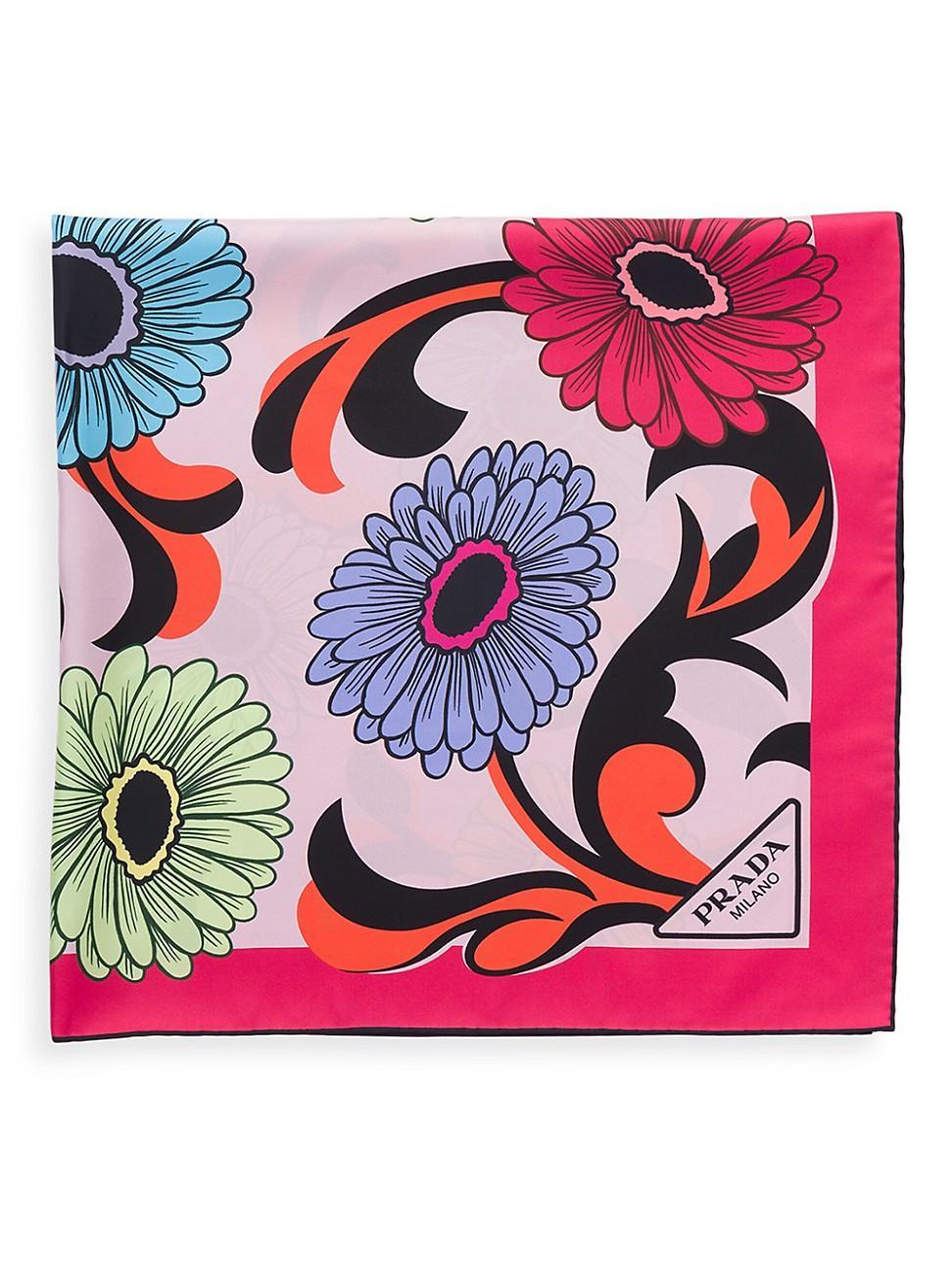 Womens Printed Silk Twill 90CM Square Scarf Product Image