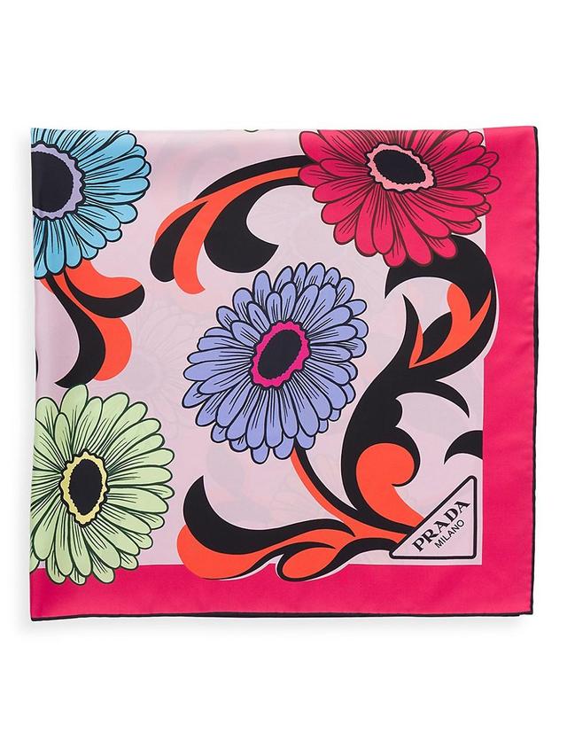 Womens Printed Silk Twill 90CM Square Scarf Product Image