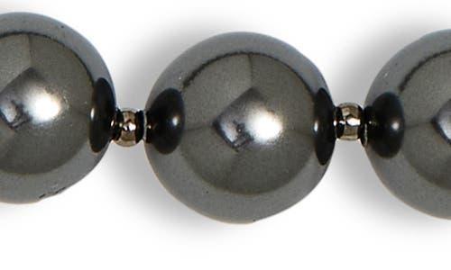 VALENTINO GARAVANI Vlogo Signature Swarovski Pearl Necklace In Black Ruthenium/crystal Black Product Image