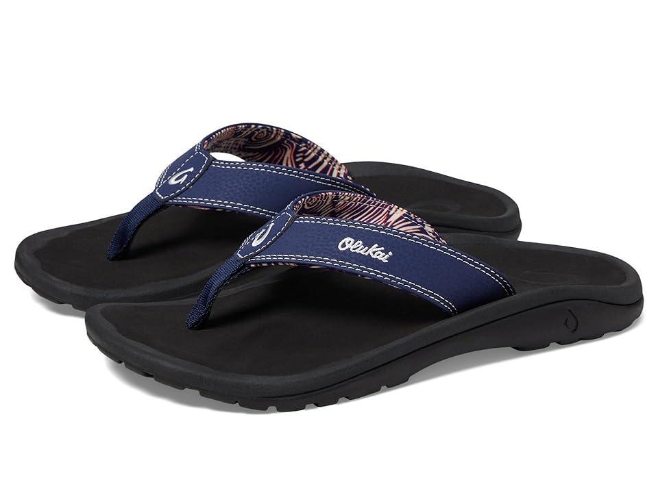 OluKai Ohana (Navy/Onyx) Men's Sandals Product Image