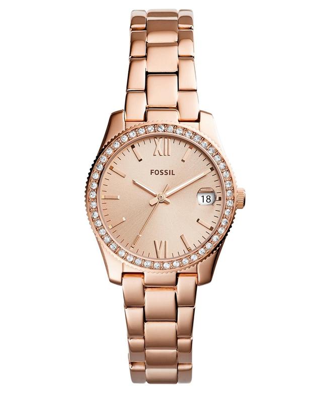 Fossil Womens Scarlette Rose Gold-Tone Stainless Steel Bracelet Watch 32mm Product Image