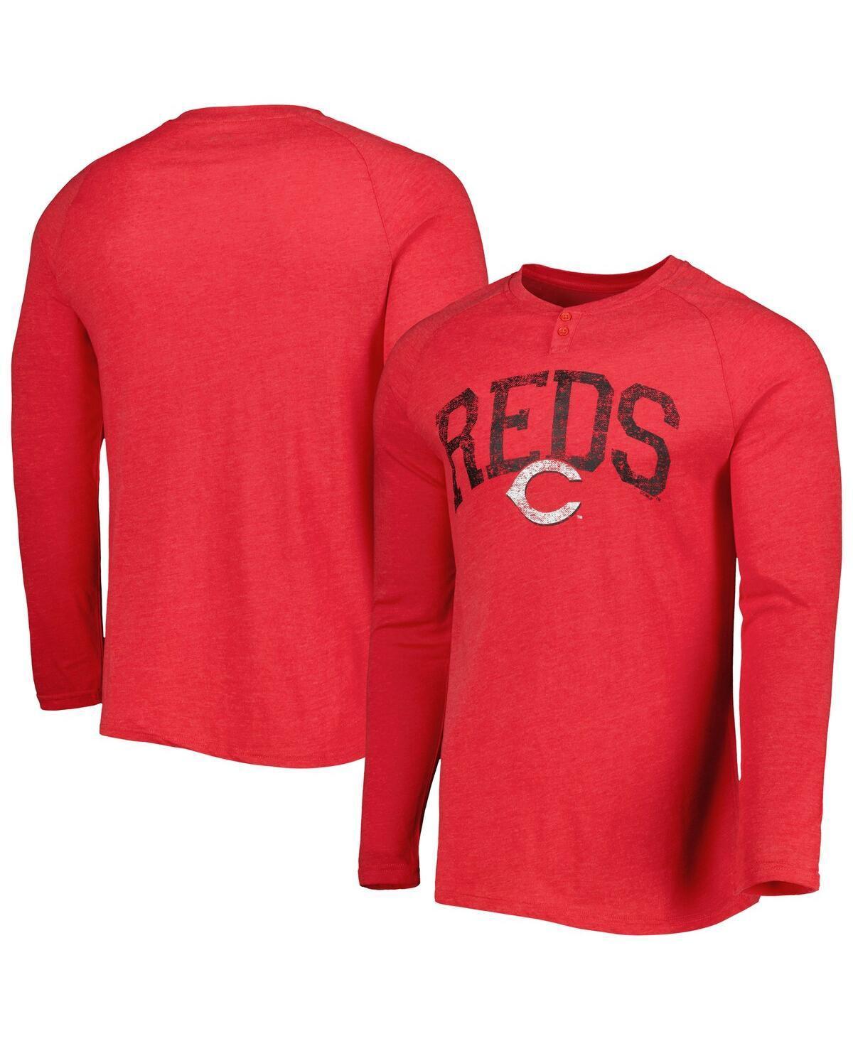 Mens Concepts Sport Red Cincinnati Reds Inertia Raglan Long Sleeve Henley T-Shirt Product Image