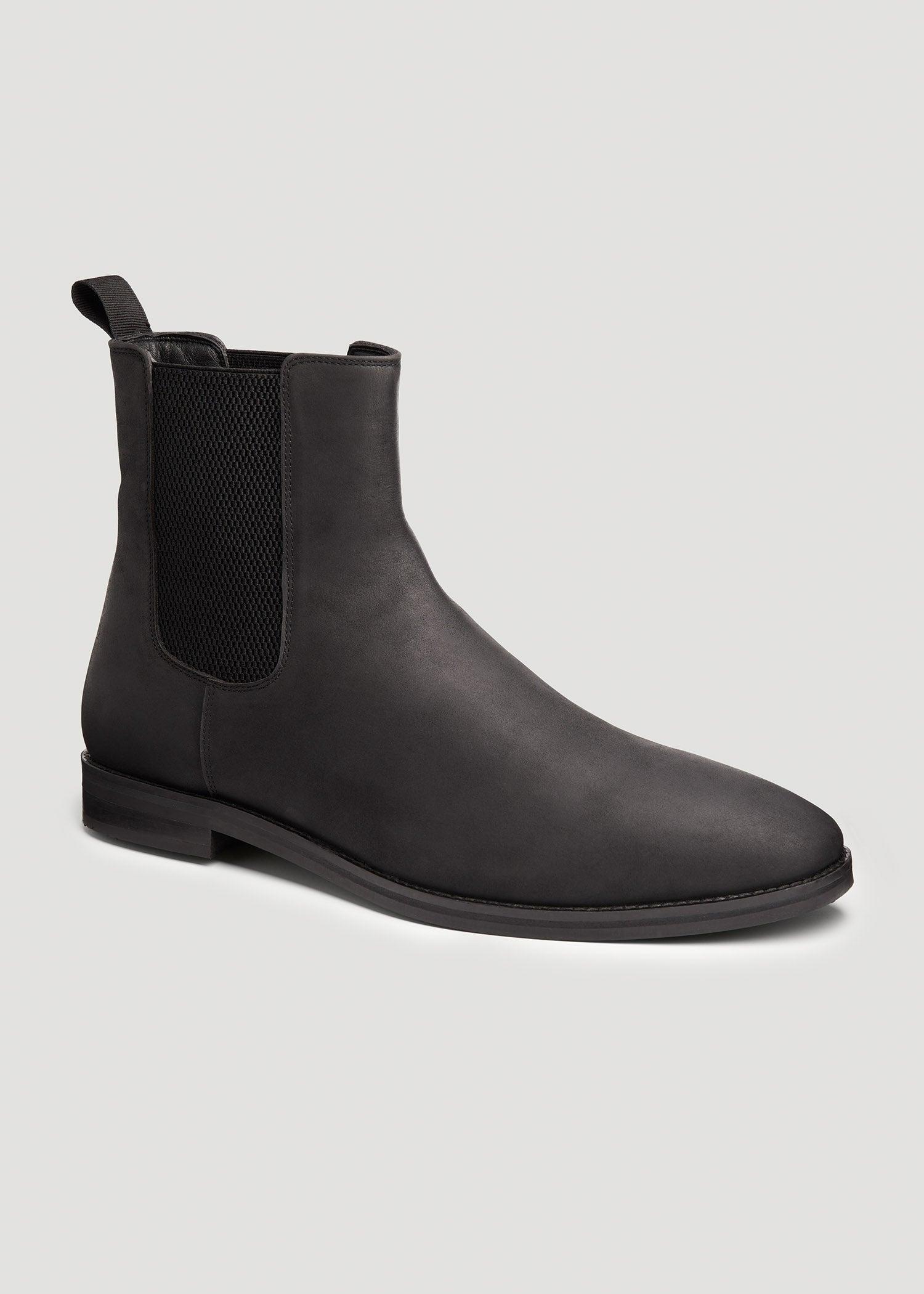 Tall Men's Suede Pull-On Boots in Vintage Black Male Product Image