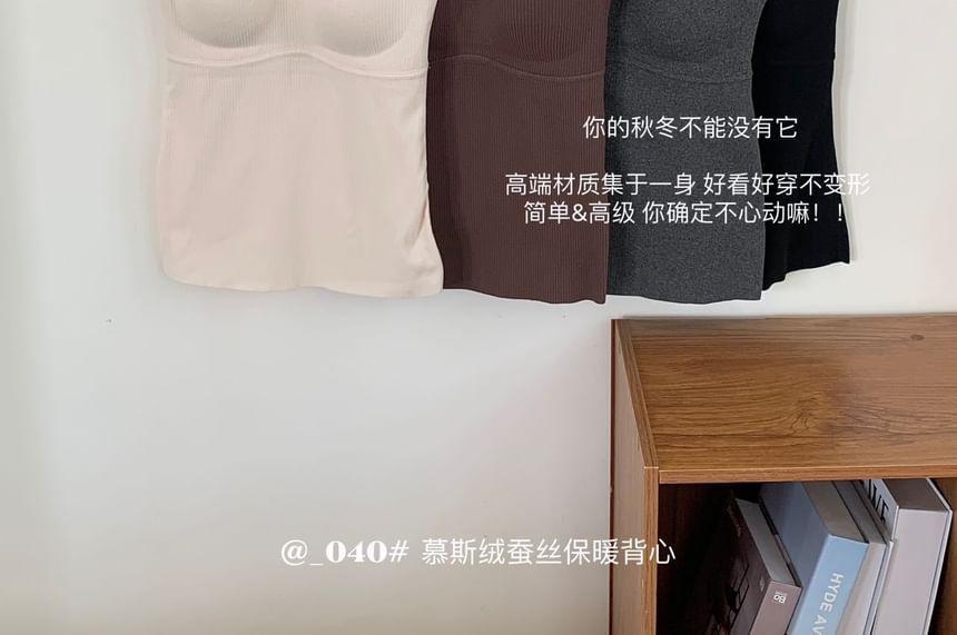 V-Neck Plain Padded Tank Top Product Image