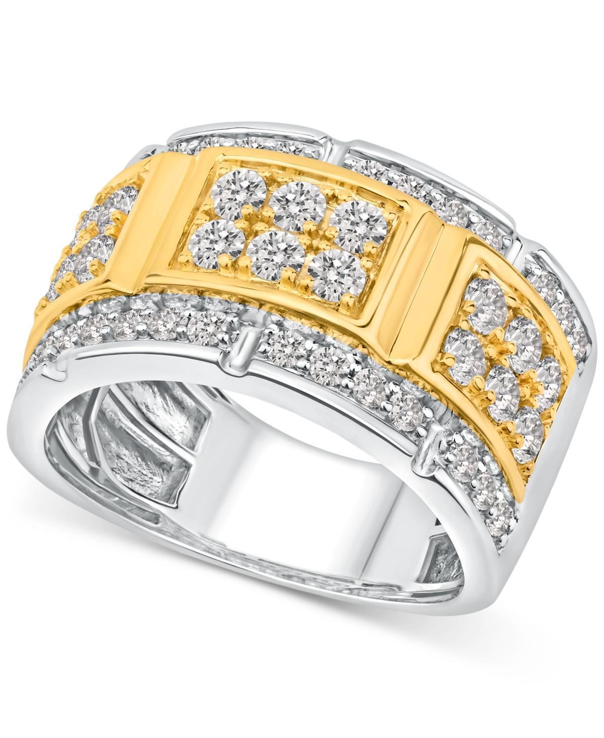 Mens Diamond Ring (2 ct. t.w.) in Two-Tone 10k Gold & White Gold Product Image