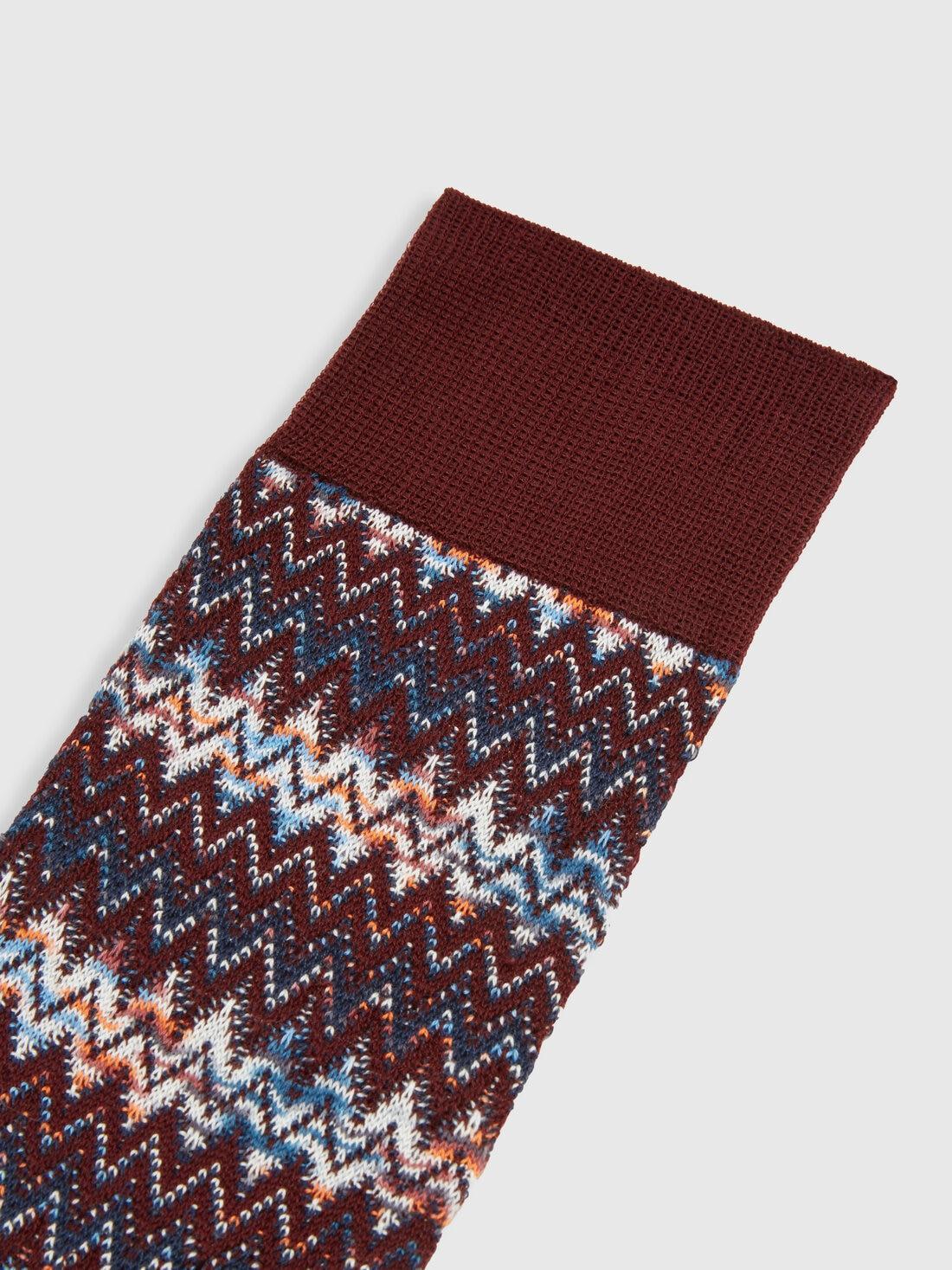 Cotton blend short socks with chevron pattern Multicoloured | Missoni Product Image