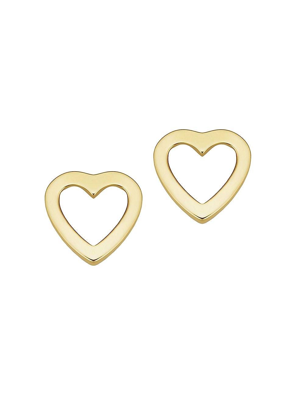 Womens 14K Yellow Gold Open Your Heart Studs Product Image