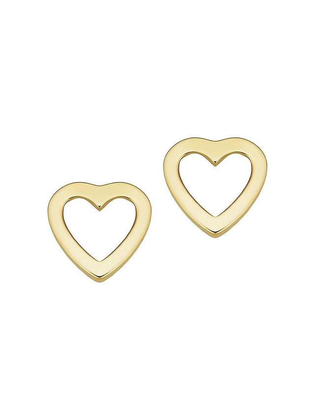 Womens 14K Yellow Gold Open Your Heart Studs Product Image