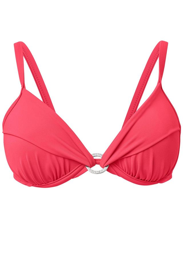 Draped Ring Bikini Top - Sunset Pink Product Image