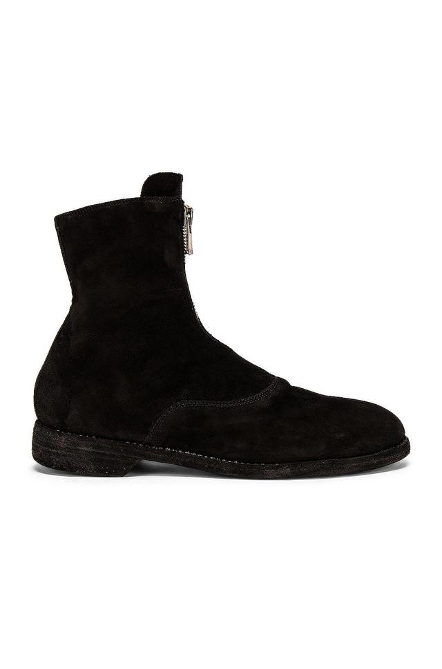 Guidi Stag Suede Zipper Boots in Black - Black. Size 42 (also in 40, 41, 43, 44, 45). Product Image