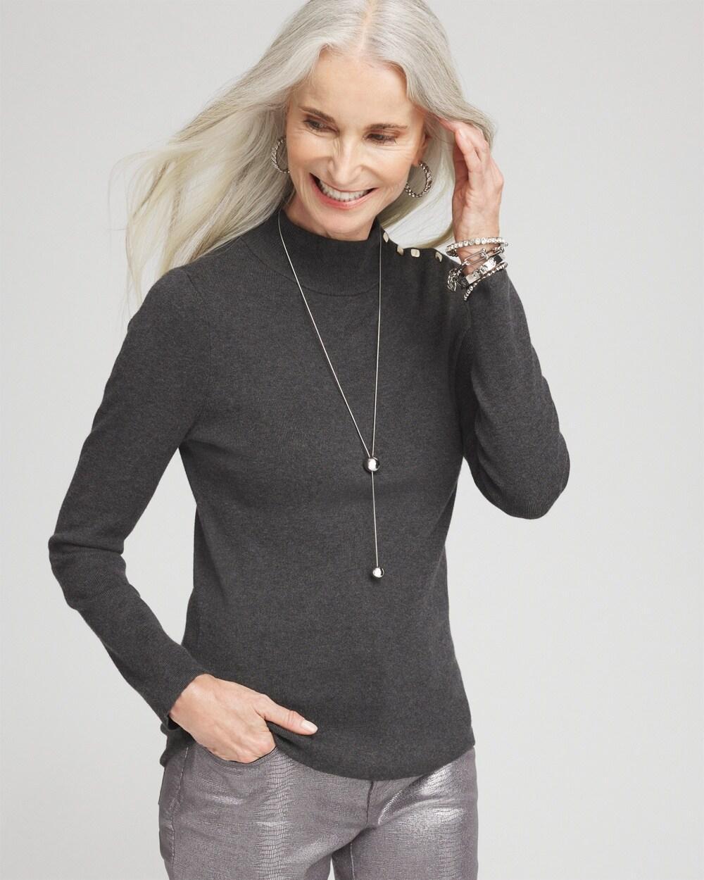 Women's Ecovero Button Cuff Turtleneck Sweater Product Image