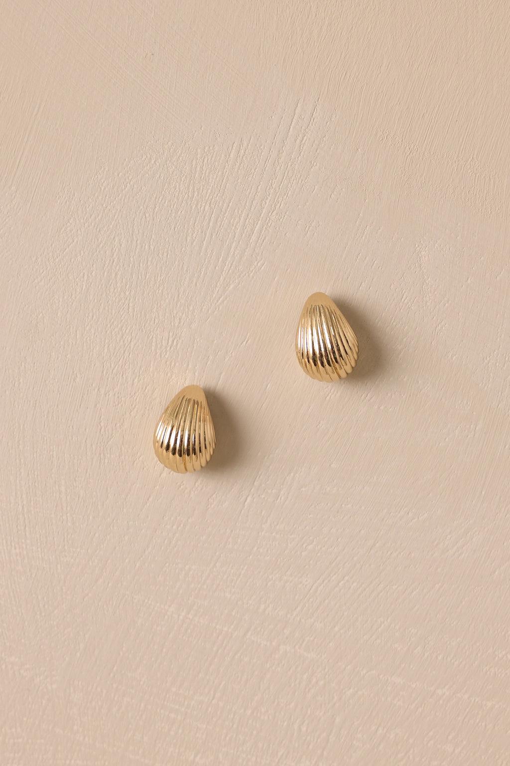 Wavy Wonder Gold Textured Earrings Product Image