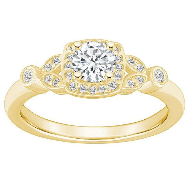 Alyson Layne 14k Gold 5/8 Carat T.W. Diamond Art Deco Halo Engagement Ring, Womens Product Image