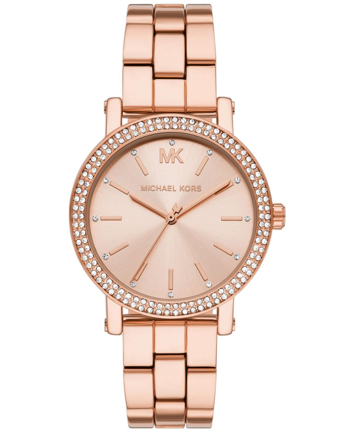 Michael Kors Womens Corey Three-Hand Rose Gold-Tone Alloy Watch 38mm Product Image